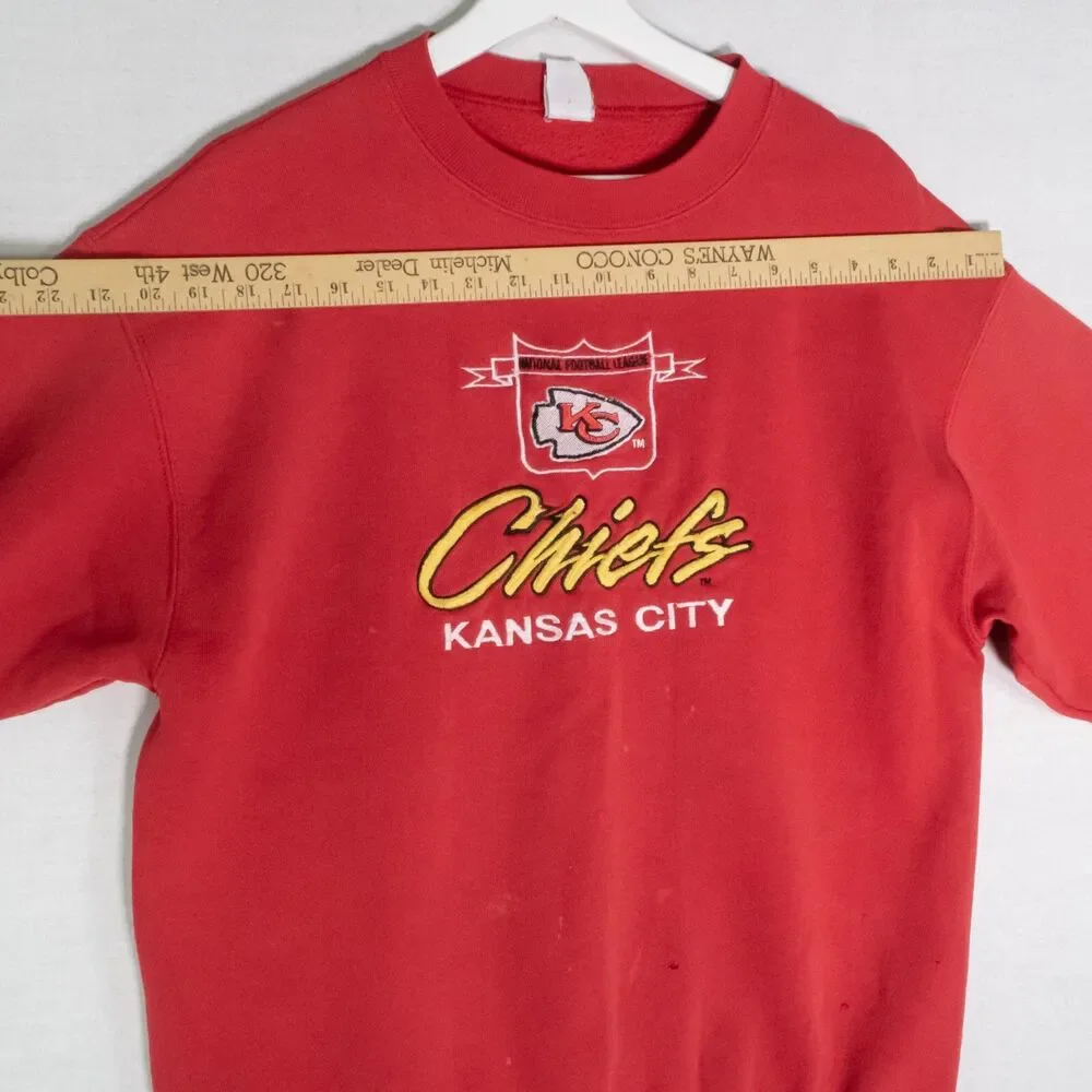 Vintage Competitor Kansas City Chiefs Sweatshirt Embroidered Logo 90's Thrashed